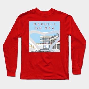 Bexhill-On-Sea Retro Style Poster Long Sleeve T-Shirt